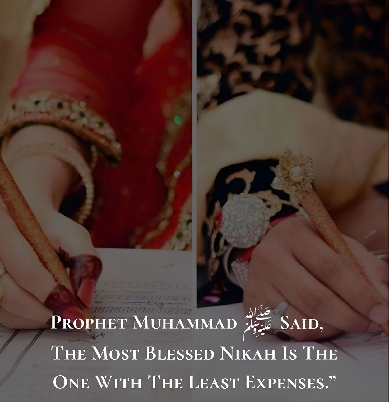 Traditional Islamic wedding attire and henna
